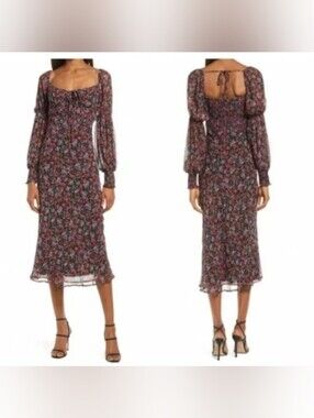 Floret Studios Floral Midi Dress